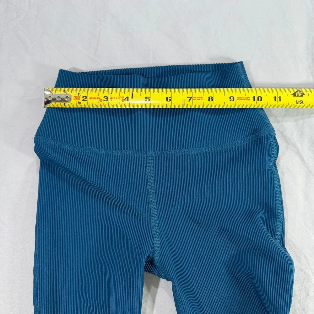Five Dancewear Ribbed High Waisted Leggings Teal Blue‎ Youth XL YXL